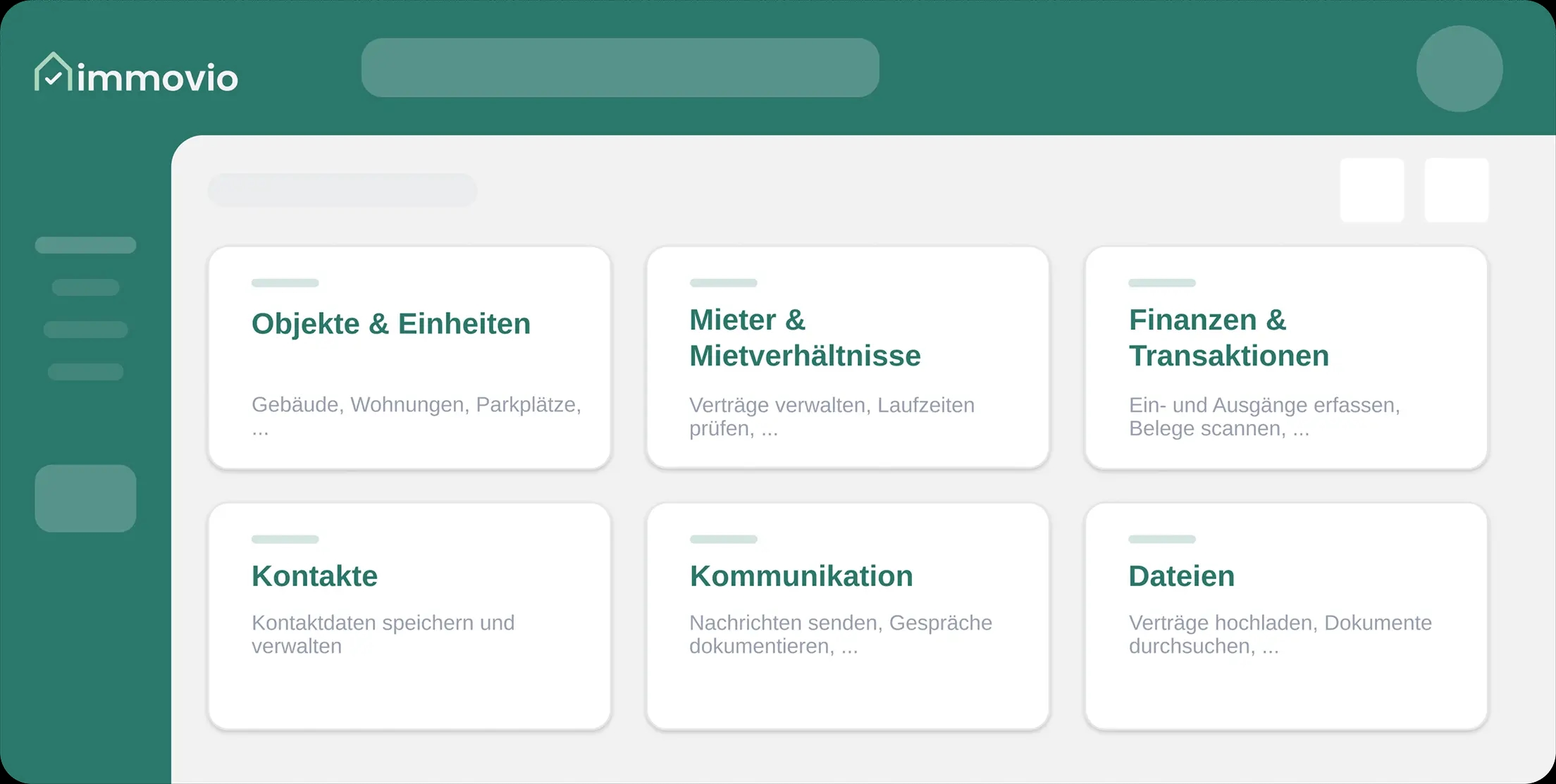 immovio Dashboard – Alles in einem System